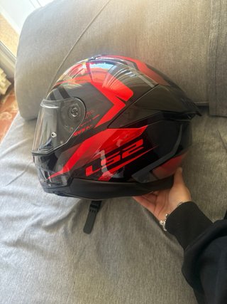 Casco Moto LS2 Rojo y Negro Talla M