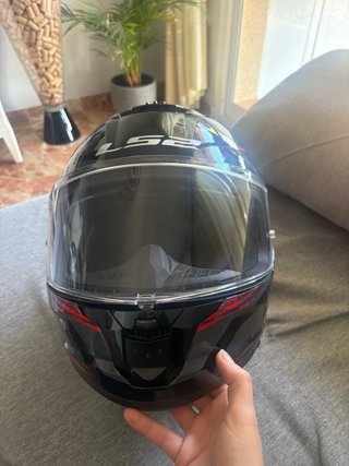 Casco Moto LS2 Rojo y Negro Talla M