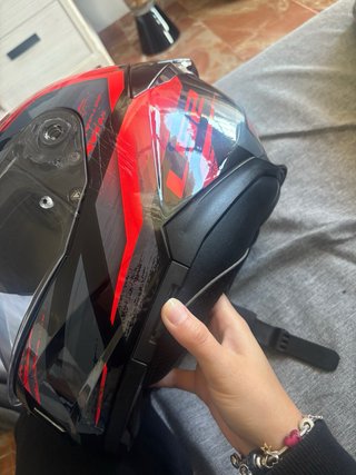 Casco Moto LS2 Rojo y Negro Talla M