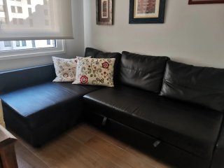 Sofá Cama Ikea Negro Piel Sintética