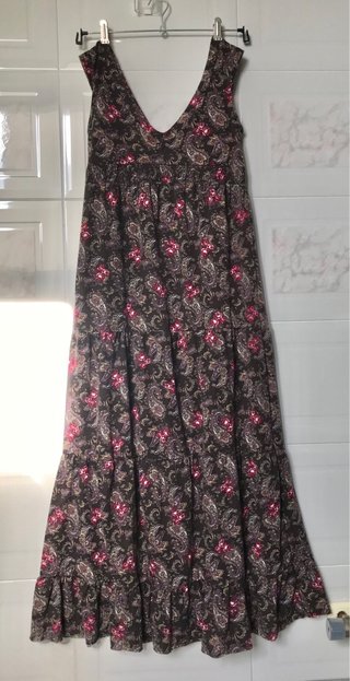 Vestido largo estampado.