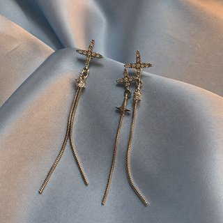 Pendientes largos estrella Y2K Grunge