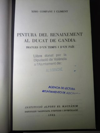 Libro Pintura Renacimiento Ducado Gandía (1985)