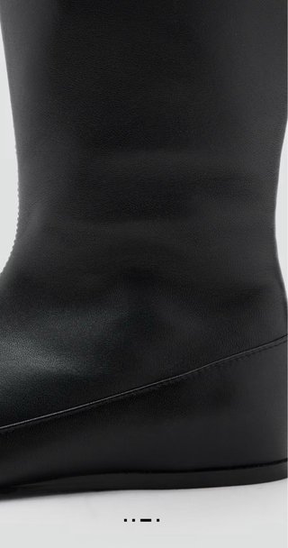 Botas altas piel Mango negras
