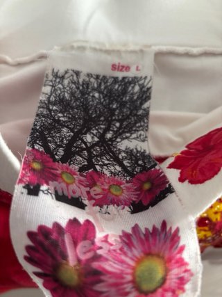 Falda Desigual Estampado Hibisco Talla Única
