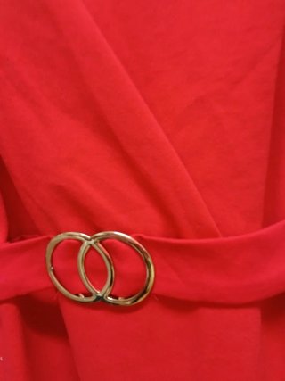 Vestido rojo fiesta manga tul talla S