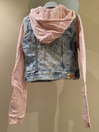 Cazadora vaquera Met Jeans azul y rosa