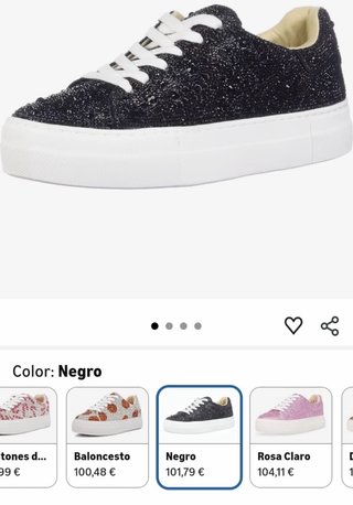 Bambas Betsey Johnson negras con purpurina