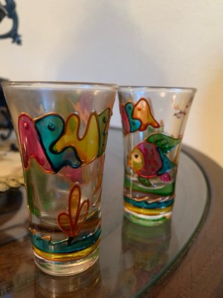 3 bicchieri per shot tropicali