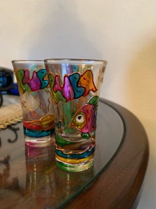 3 bicchieri per shot tropicali