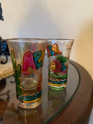 3 bicchieri per shot tropicali