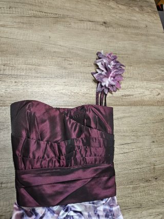 Vestido largo de fiesta satinado, palabra de honor