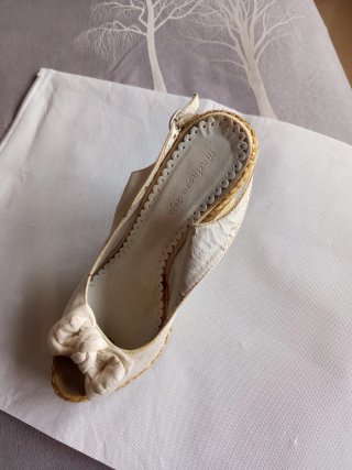 Sandalias Mariposa Beige/Blanco Cuña