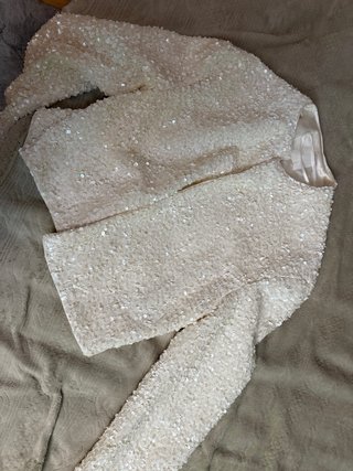 Chaqueta H&M lentejuelas blanca S
