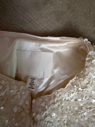 Chaqueta H&M lentejuelas blanca S