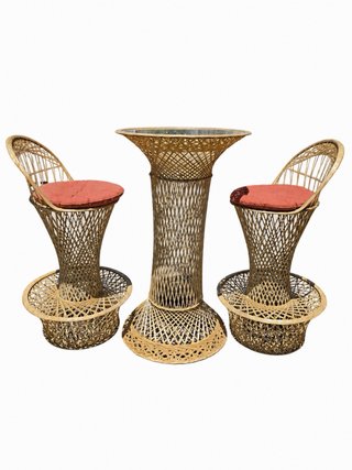 Conjunto Mesa Bar y Taburetes Vintage