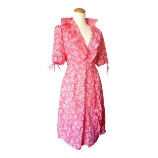 Vestido Vintage Años 60 Floral Rosa Talla M