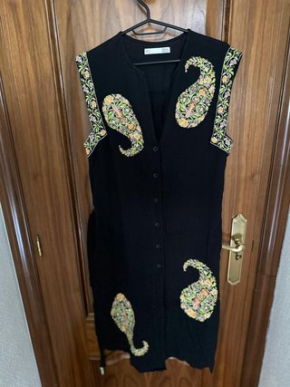 Vestido Sfera Negro Bordado Talla S