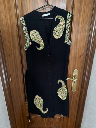 Vestido Sfera Negro Bordado Talla S