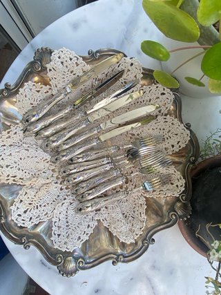 Posate dessert argento 800