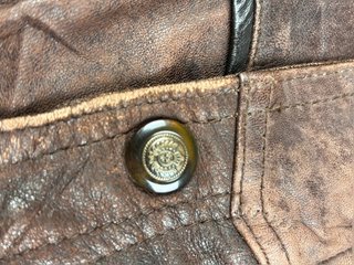 Leather bomber jacket vintage cuir vest