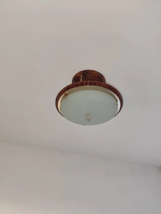 Lámpara de techo madera y cristal