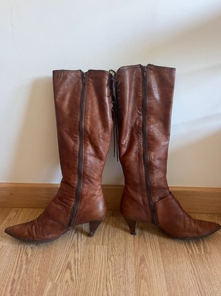 Botas Hispanitas Piel Marrón Talla 41 Tacón
