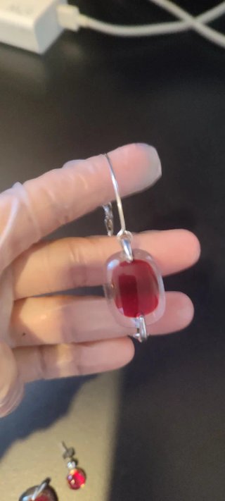 Conjunto artesanal de plata y vidrio