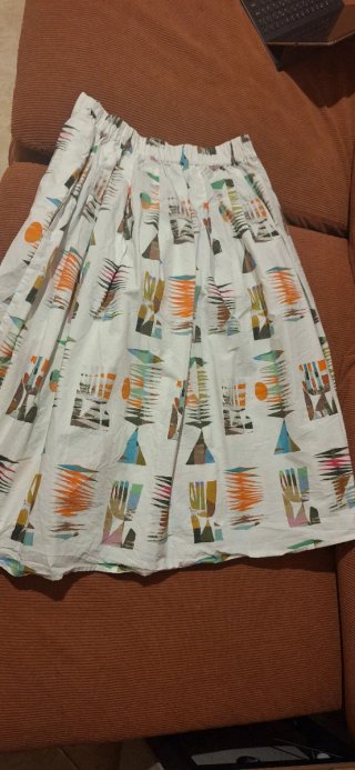 Falda midi estampada multicolor