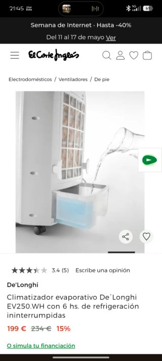 Climatizador De'Longhi EV250.WH