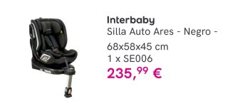 Silla Coche Giratoria 360° Isofix Interbaby