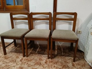 Conjunto 3 sillas comedor madera