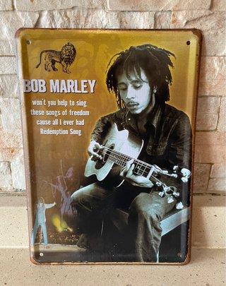 Cartel Metálico Bob Marley Vintage