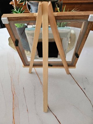 Cuadro miniatura cristal y madera