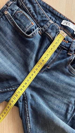 Zara jeans skinny blu cropped