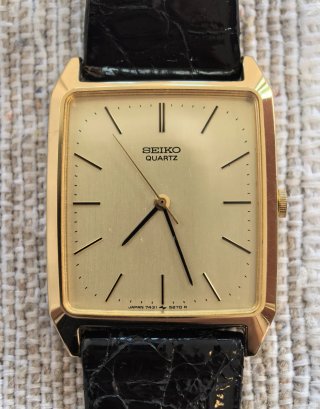 Seiko Chariot Tank 7431 5210 Gold Plated de 1985