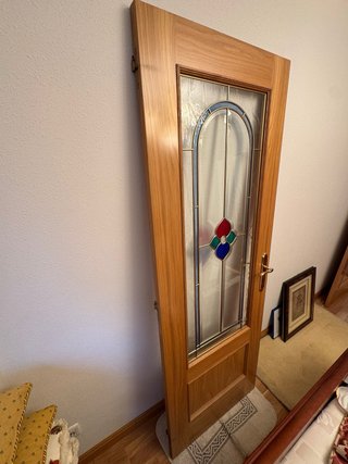 3 Puertas madera cristal decorado