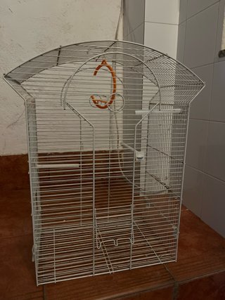 Jaula para pájaros blanca