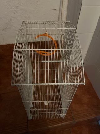 Jaula para pájaros blanca
