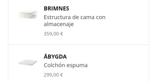 Cama Brimnes 160x200 con cajones + colchón