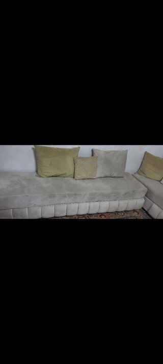 3 Sofás Canapé Tela Beige y Amarillo