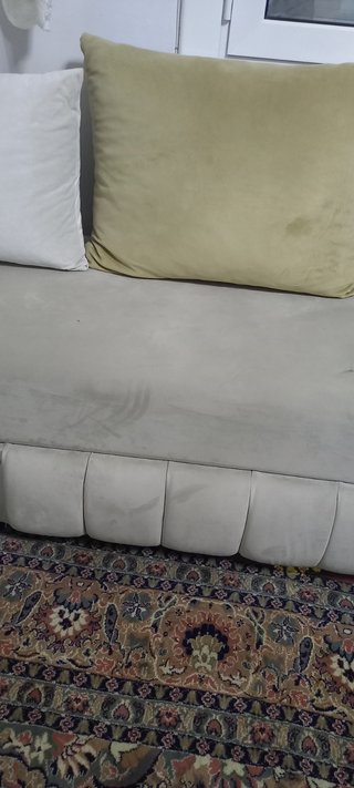 3 Sofás Canapé Tela Beige y Amarillo