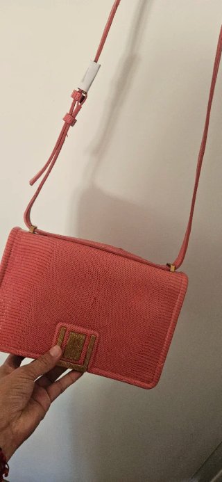 Bolso Zara Coral Piel Texturizada