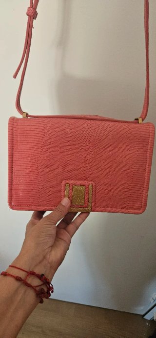 Bolso Zara Coral Piel Texturizada