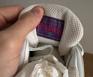 Sneakers Gucci Basket Bianche/Verdi Tg 45