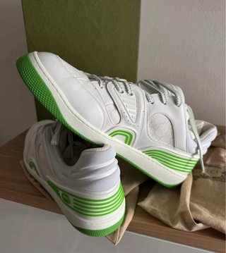 Sneakers Gucci Basket Bianche/Verdi Tg 45