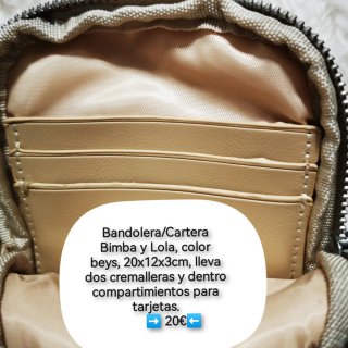Bandolera Bimba y Lola beige 20x12x3cm
