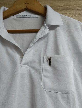 Polo Blanco Just Don G Talla XXL con Bolsillo