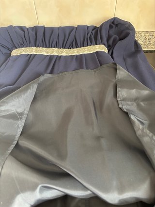 Vestido azul marino para boda echo a mano talla S
