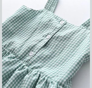 Conjunto Verão Menina Vichy Verde Água 5/4